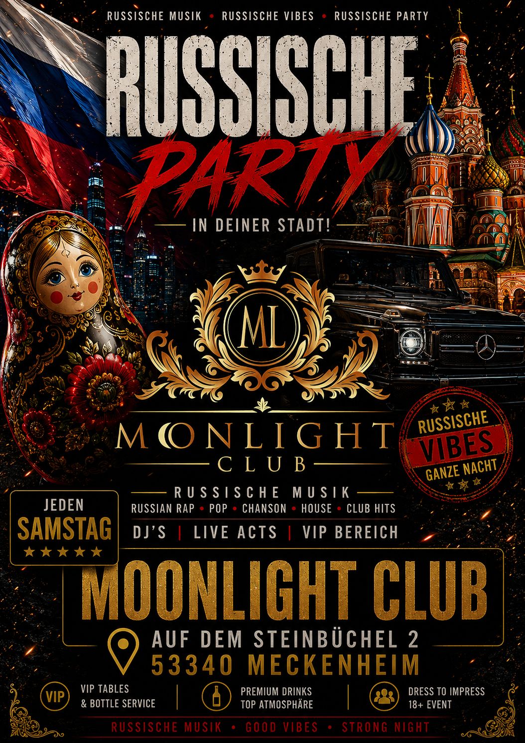 Russische Party – Moonlight Club Meckenheim – Jeden Samstag
